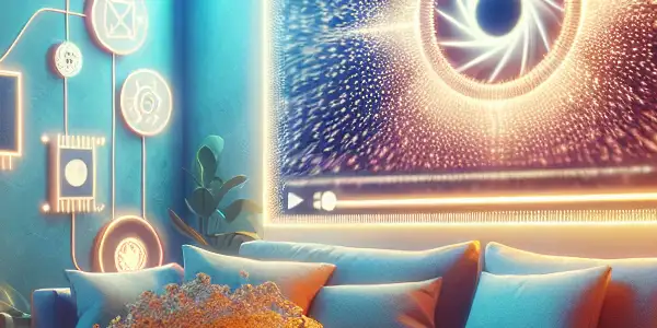 A cozy, modern home setting for safely enjoying Japanese adult films, featuring a comfortable couch and warm lighting.