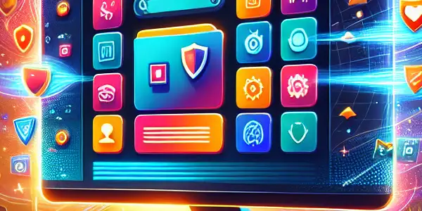 A modern workspace featuring a computer with a secure collection of adult bookmarks and a cozy atmosphere.